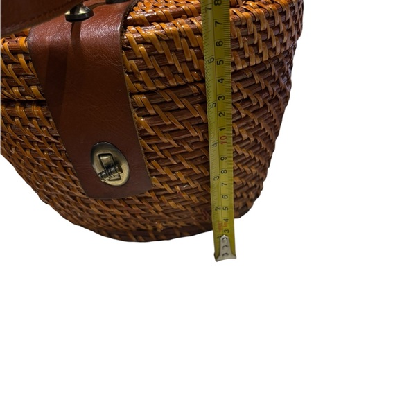 Patricia Nash Caselle Wicker Basket Bag Leather Trim Turn Lock Purse - Picture 12 of 16
